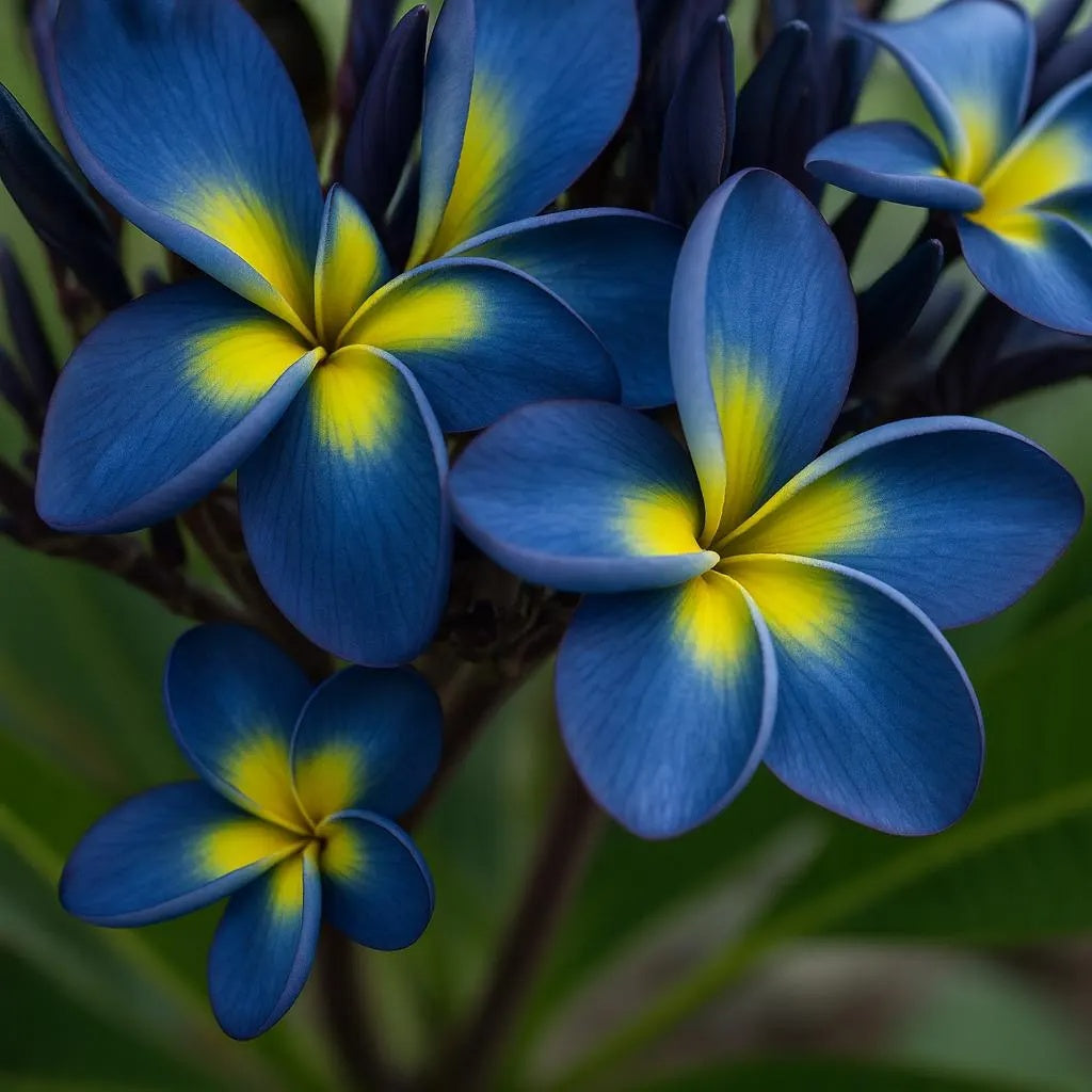 Blue & Yellow Plumeria Seeds - Heirloom Flower Garden Seeds for Growing