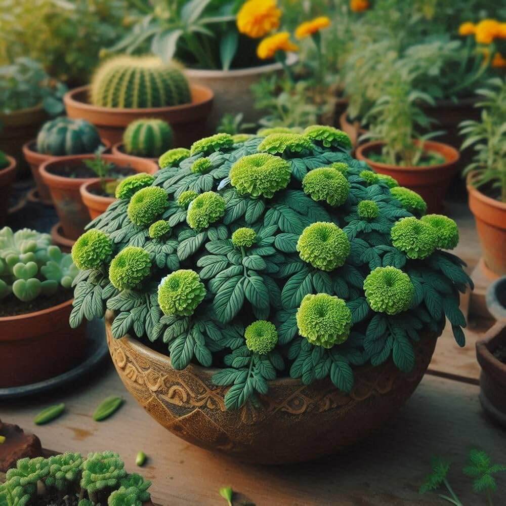 Green Marigold Seeds - Heirloom Flower Garden Seeds for Growing