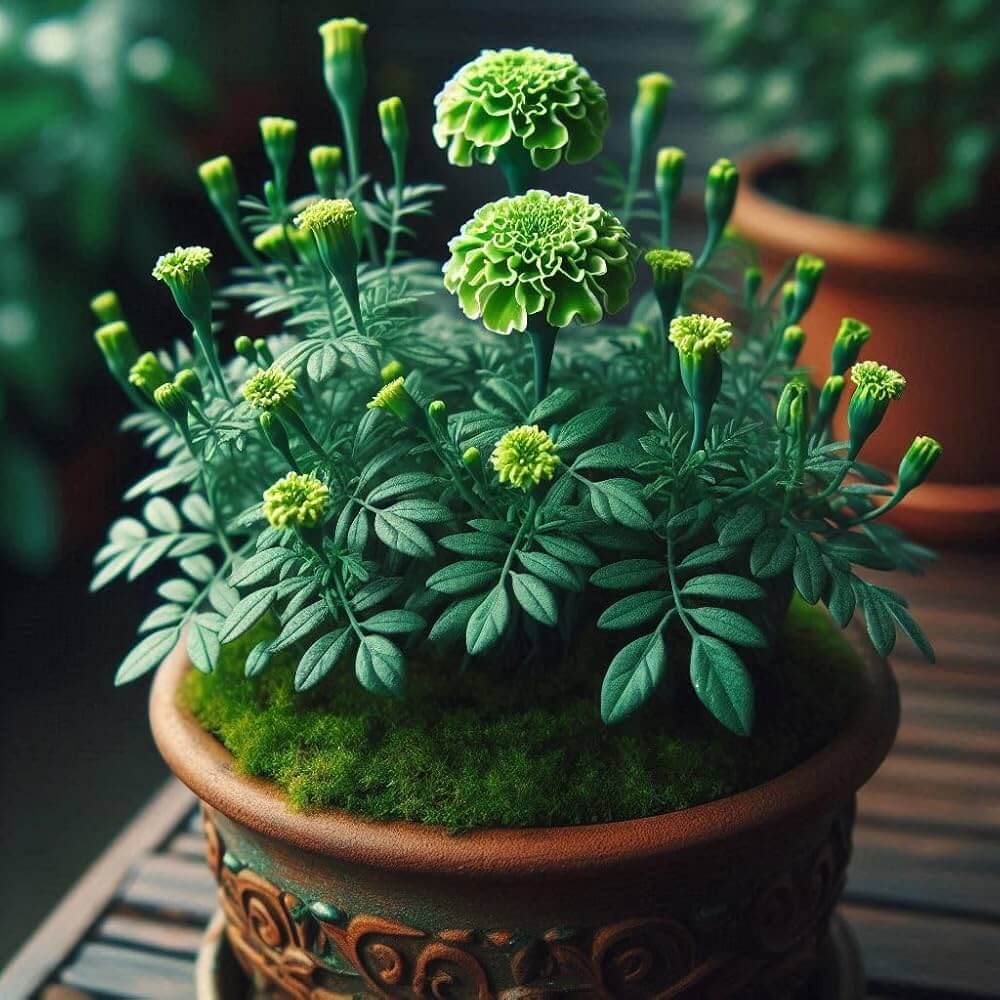 Green Marigold Seeds - Heirloom Flower Garden Seeds for Growing