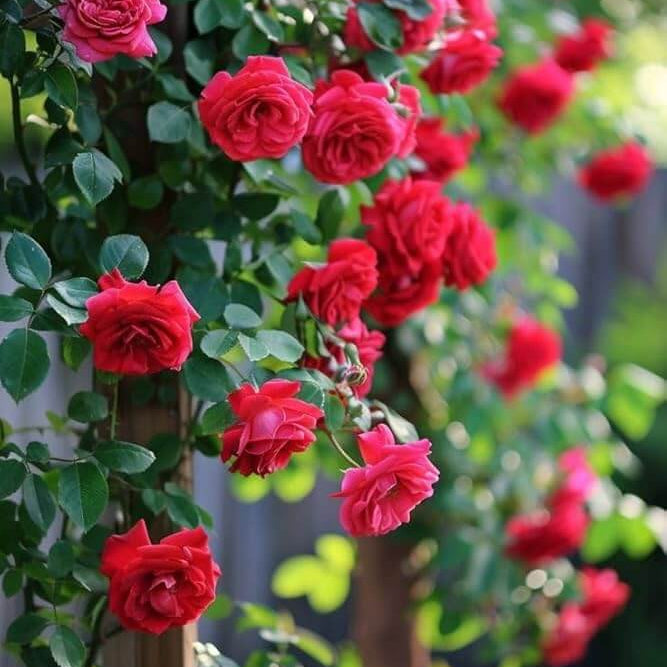 Red & Pink Climbing Rosa spp. Seeds - Heirloom Flower Garden Seeds for Growing