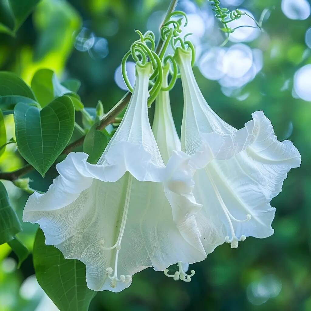 White Angels Trumpet Seeds - Heirloom Flower Garden Seeds for Growing